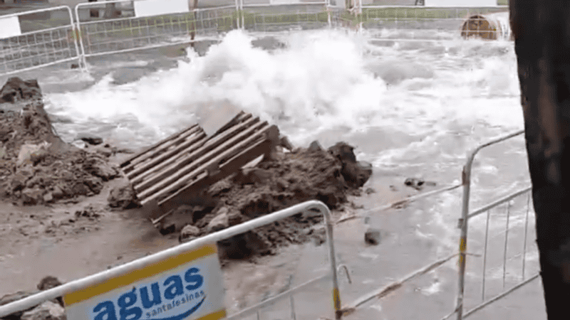 La zona donde está trabajando personal de Aguas.