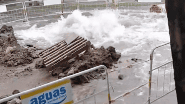 La zona donde está trabajando personal de Aguas.