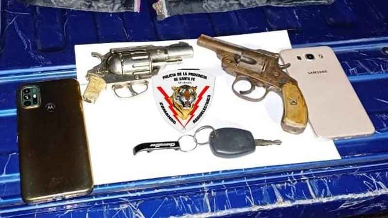 Parte de lo secuestrado a los demorados.