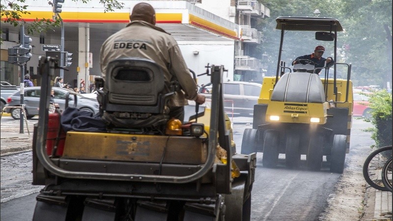 Así avanzaba la repavimentación en el primer tramo del plan en calle España.