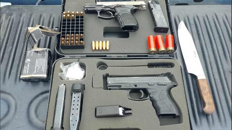 Las armas secuestradas durante la detención por violencia de género