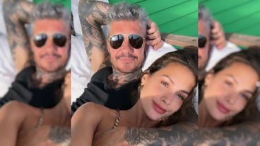 Marcelo Tinelli y Milett Figuearoa.