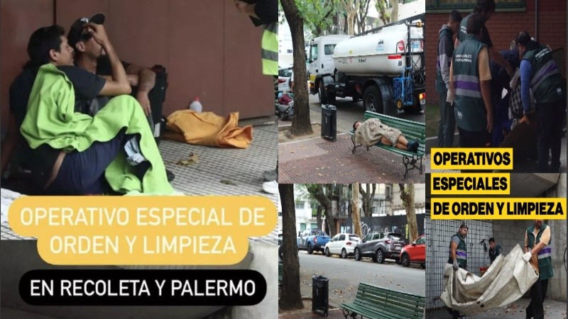 Algunas de las imágenes usadas por el Gobierno para promover los alcances de los operativos de 