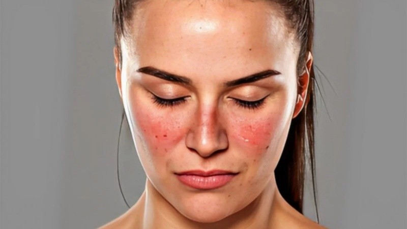 El sarpullido, principalmente en el rostro, es uno de los síntomas más habituales de esta enfermedad autoinmune.