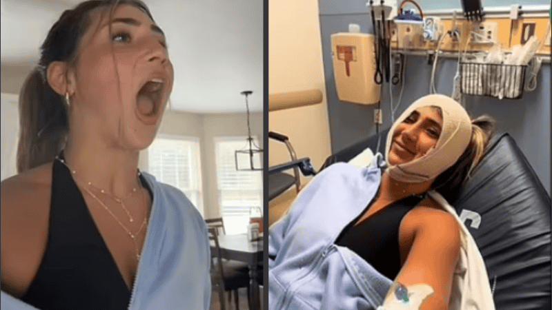 La joven grabó varios videos para contar sobre el desafortunado hecho.