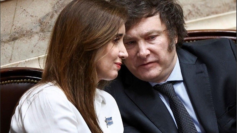 Villarruel y Milei cuando compartían las bancas de Diputados en el Congreso.