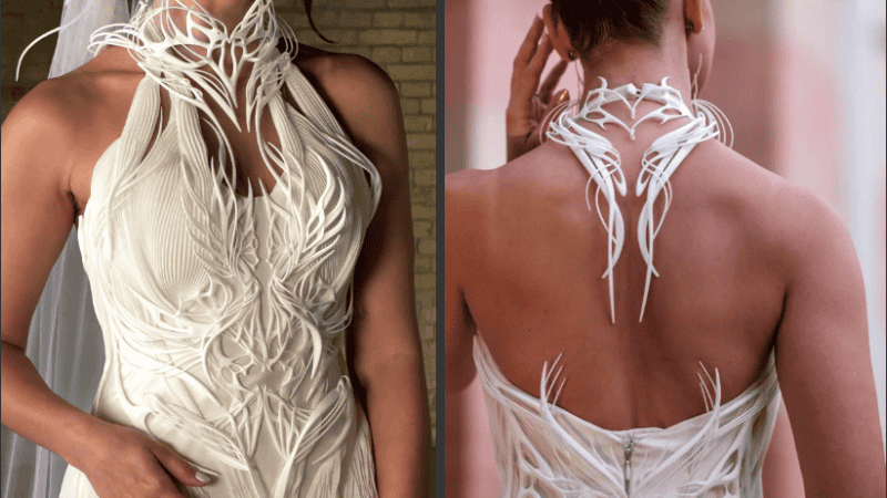 La novia se sometió a un escaneo 3D de su cuerpo para garantizar un ajuste perfecto.