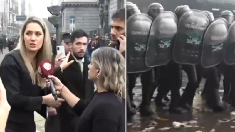 Losada en las afueras del Congreso.