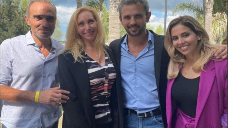 El momento de la visita de Karina Milei a Rosario en mayo pasado.