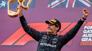 El británico Russel celebró en el GP de Austria de Fórmula 1.