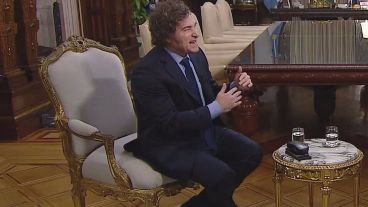 Javier Milei durante la entrevista con Franco Mercuriali.