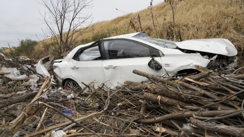 Así quedó uno de los vehículos siniestrados.