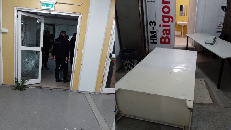 Los daños que realizaron los familiares del preso en el hospital.