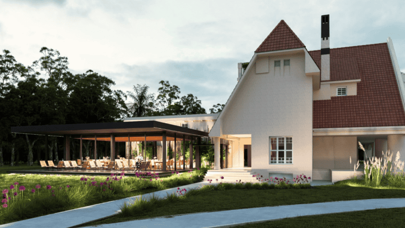 El Club House del barrio exclusivo.