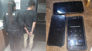 El joven detenido en el acceso al predio del festival.