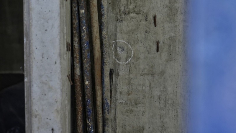 Uno de los tiros dio en una madera.