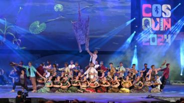 Una postal de la delegación santafesina en el último Festival de Cosquín.