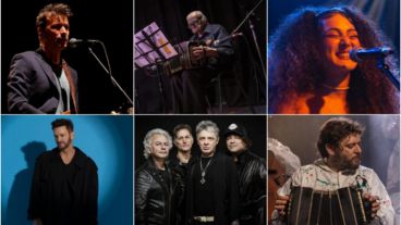 Una cartelera de recitales.