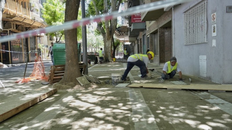 La prueba piloto en la cuadra de Callao, entre Mendoza y San Juan.