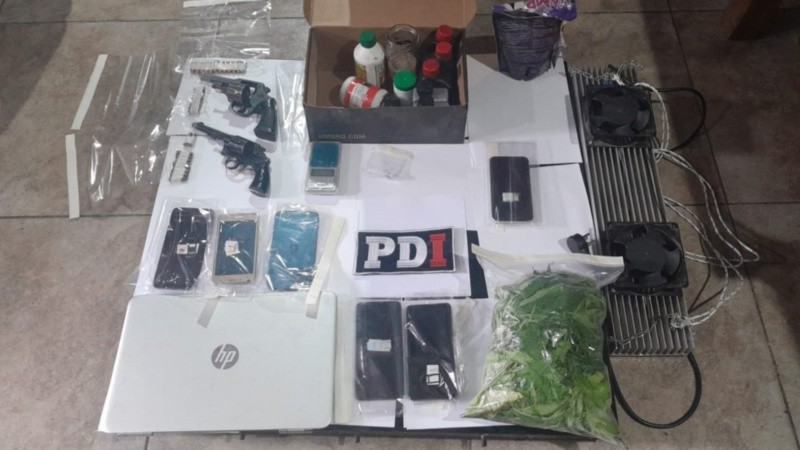 Elementos incautados en los operativos de la PDI.