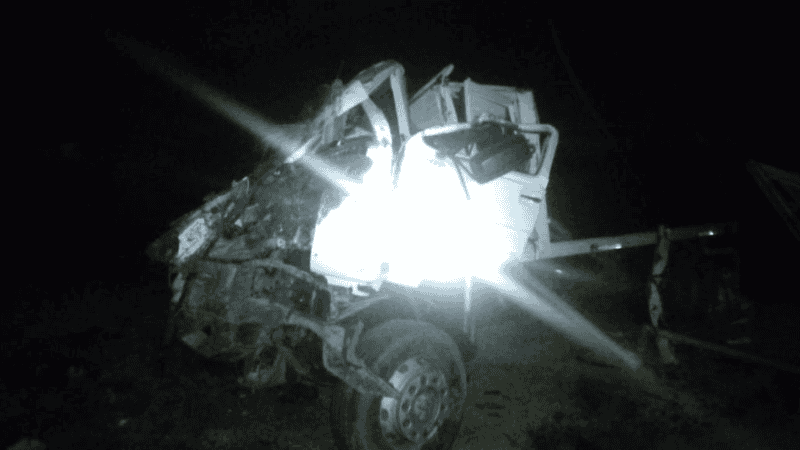 Así quedó el camión siniestrado.