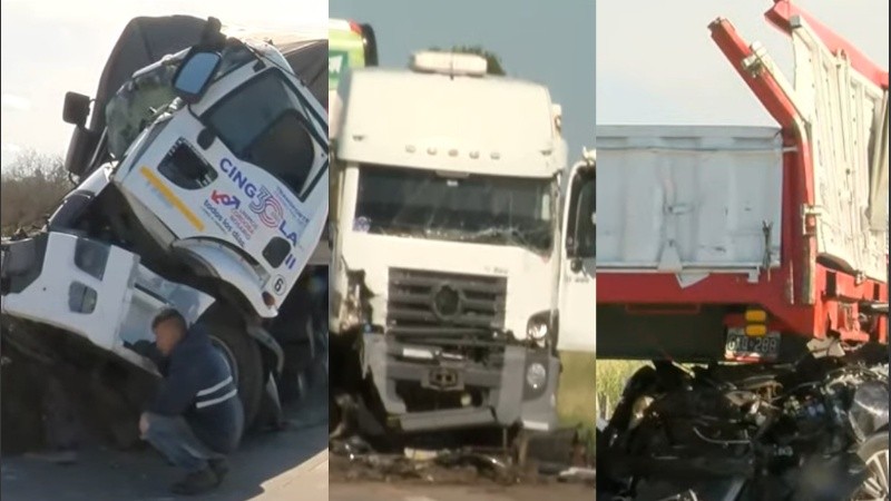 Dos personas murieron en un siniestro vial que involucró a 12 vehículos.