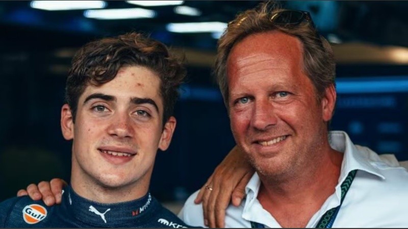 Franco Colapinto junto a su representante Jamie Campbell-Walter.