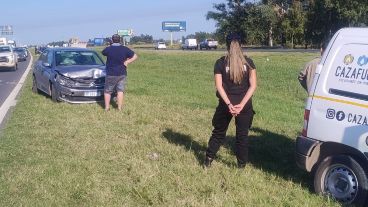 Una postal de la congestión del tránsito durante la mañana de este miércoles en la autopista Rosario-Córdoba.