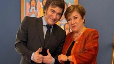 Javier Milei y Kristalina Georgieva.