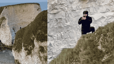 El hombre logró regresar a la seguridad del acantilado sin incidentes.