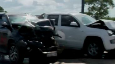 Un choque múltiple provocó un embotellamiento en la autopista Rosario-Buenos Aires.