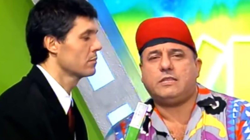 Tinelli y Toti Ciliberto durante el histórico Videomatch.