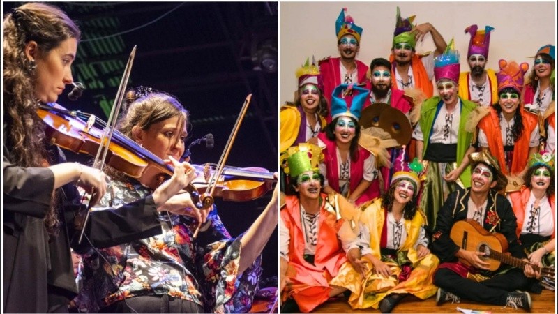 La Orquesta de Cámara Municipal y la murga de estilo uruguayo Y Parió La Abuela.