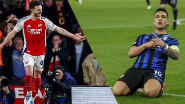 Rice y Lautaro, las dos estrellas de la jornada de Champions.