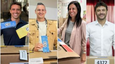 Los candidatos Juan Pedro Aleart, Ciro Seisas, Carolina Labayrú y Juan Monteverde.