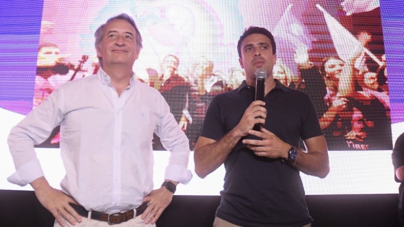 Juan Pedro Aleart, acompañado de Nicolás Mayoraz
