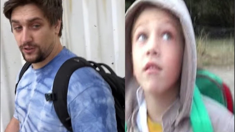 El joven Sacha y el pequeño Sachita en fragmentos del video que se viralizó la semana pasada.