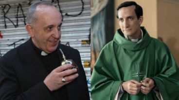 Jorge Bergoglio y Juan Minujín.
