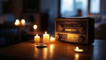 La radio, la única voz encendida en medio del apagón eléctrico.