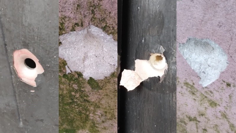 Los disparos en las fachadas de los domicilios.