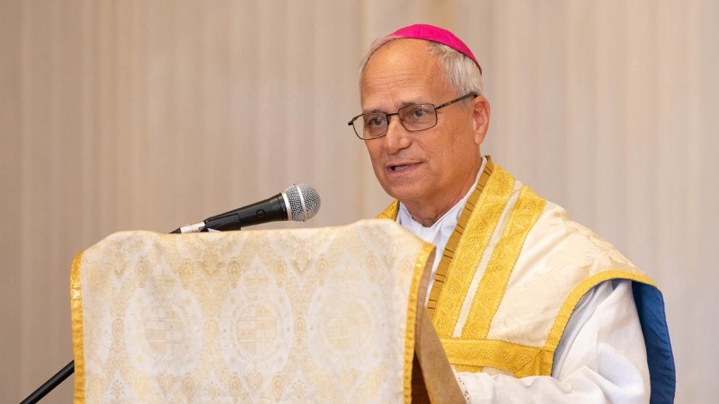 El Papa, como obispo de Chiclayo en una misa en Perú de 2023.