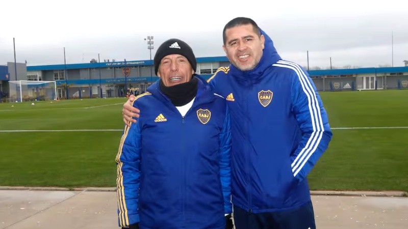 Russo y Riquelme, en la anterior etapa del DT en Boca