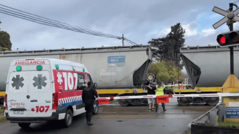 El cruce en calle Orsetti, entre Buenos Aires y Santa Fe, de Granadero Baigorria.