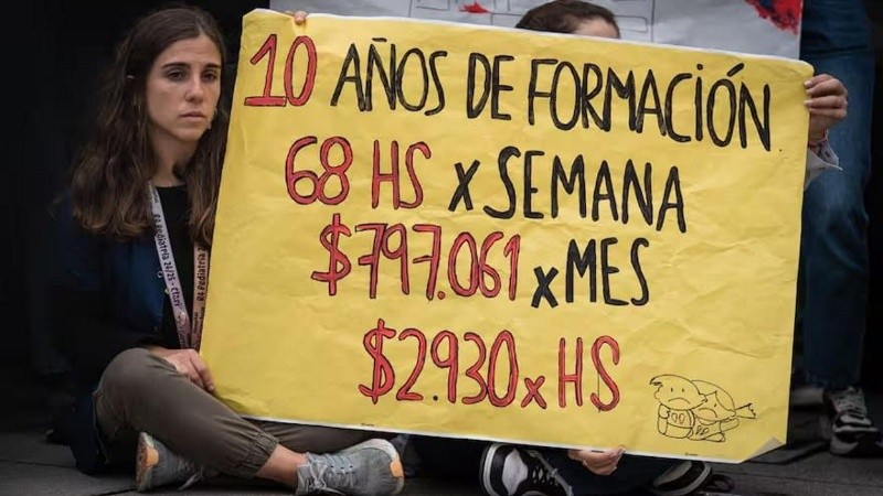 El reclamo de médicos y residentes se dio este miércoles en Buenos Aires.