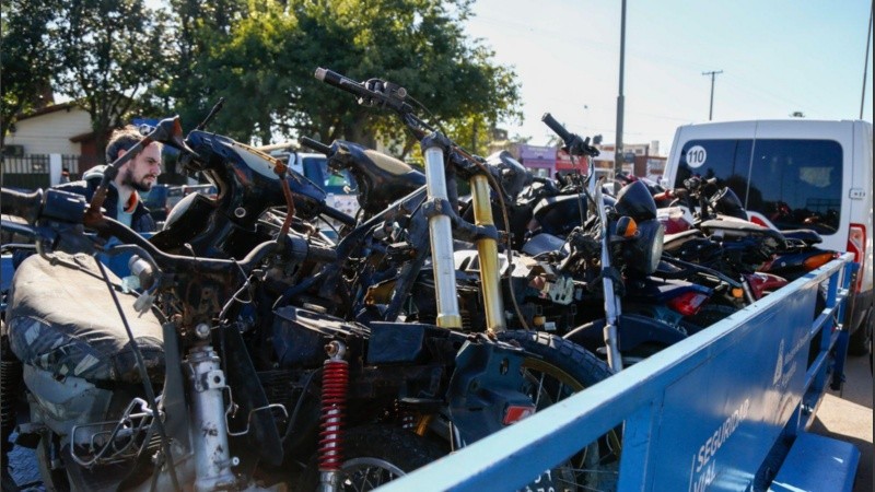 Los rodados retirados de la comisaría 19ª.