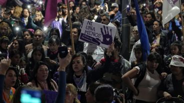 El cierre de la movilización en Plaza San Martín.