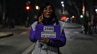 El cierre de la movilización en Plaza San Martín.
