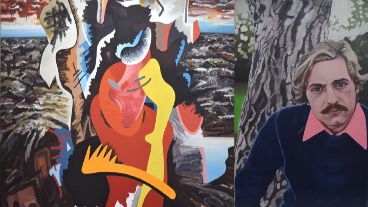 Obras En primavera todo es bello y hermoso y Autorretrato, de Emilio Renzi.