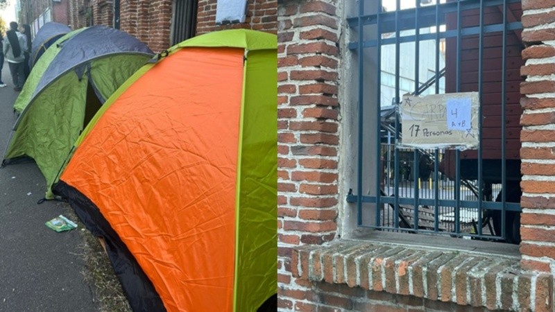 Las carpas y el número de ubicación.