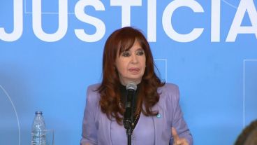 La expresidenta durante sel acto de este lunes.